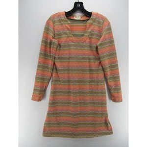 Spunk Wear Dress Small Pink Shift Pullover Striped Tribal Cuffed